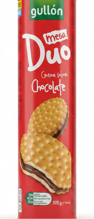 GULLON MEGA DUO CREMA SABOR CHOCOLATE(500G)
