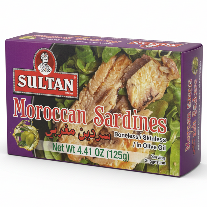SULTAN MOROCCAN SARDINES SKINLESS (4.41OZ)