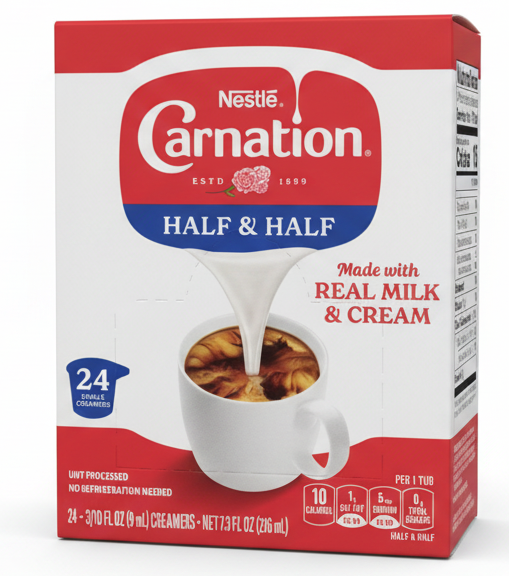 NESTLE CARNATION HALF&HALF TUBS (24)