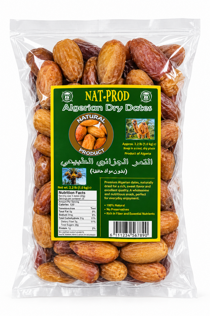 NAT-PROD ALGERIAN DRY DATES (1LB) - Papaya Express