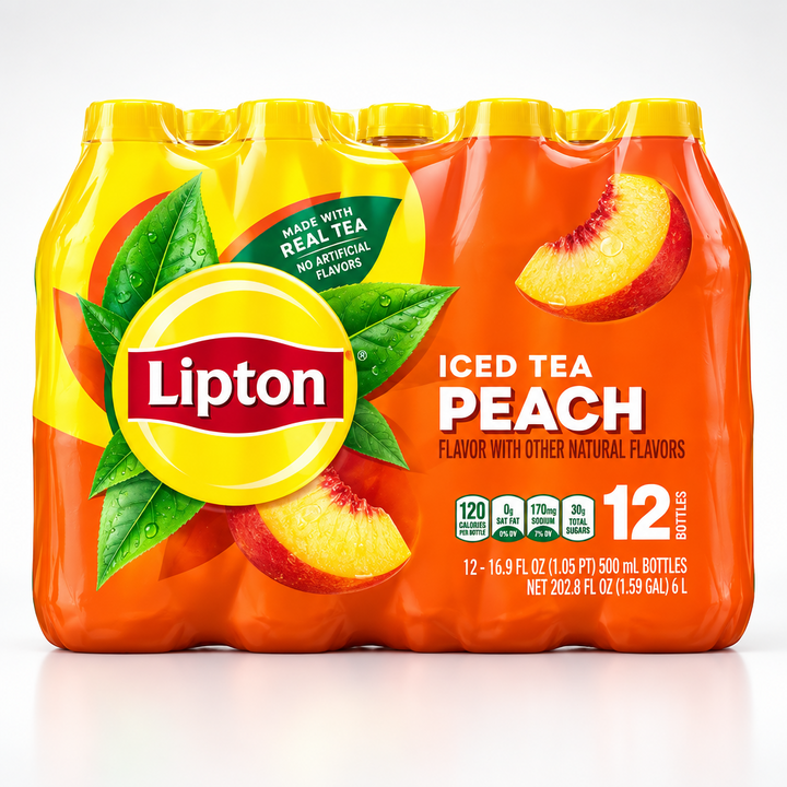 LIPTON PEACH ICED TEA DRINK (12 PACK)