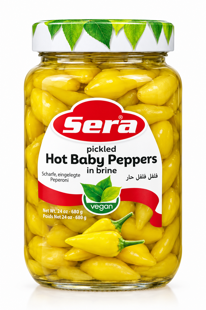 Sera Pickled Hot Baby Peppers in Brine (700g)