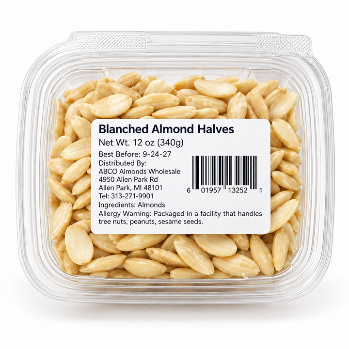 Blanched Almond Halves Box (12 oz) - Papaya Express