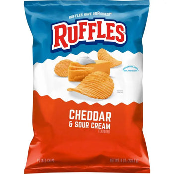 Ruffles Cheddar & Sour Cream Flavored Potato Chips (8oz) - Papaya Express
