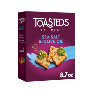 Toasteds Flatbreads Sea Salt & Olive Oil Crackers (8.7 oz) - Papaya Express