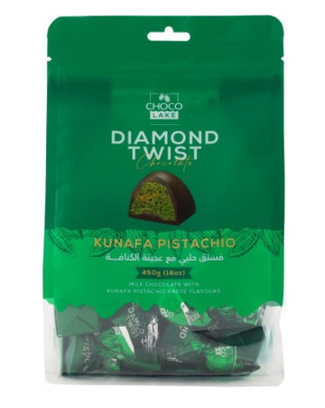 Diamond Twist Kunafa Pistachio Chocolate (450g) - Papaya Express