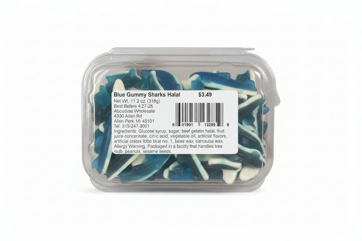 Blue Gummy Sharks Halal (11.2 oz) - Papaya Express