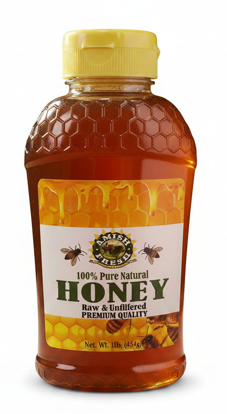 Amish Fresh Natural Honey Raw & Unfiltered (1 LB) - Papaya Express
