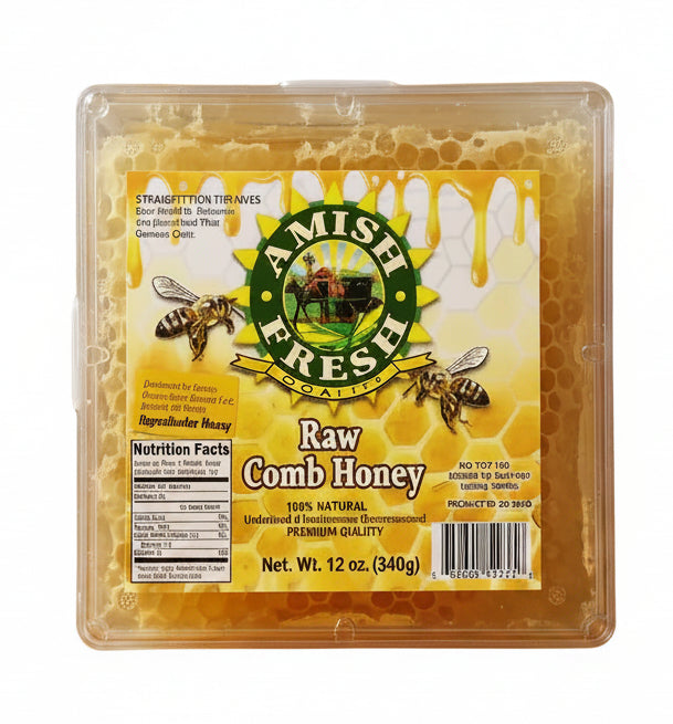 Amish Fresh Raw Comb Honey (12 oz) - Papaya Express