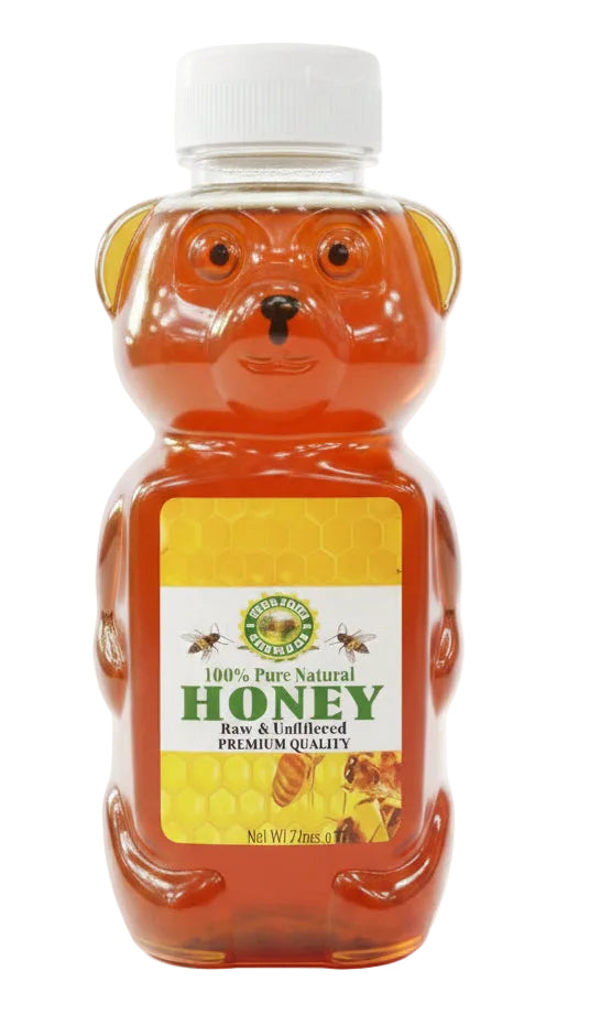 Amish Fresh Pure Natural Honey Raw & Unfiltered Teddy Bear Bottle (24oz) - Papaya Express