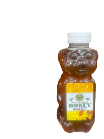 Amish Fresh Pure Natural Honey Raw & Unfiltered Teddy Bear Bottle (24oz) - Papaya Express