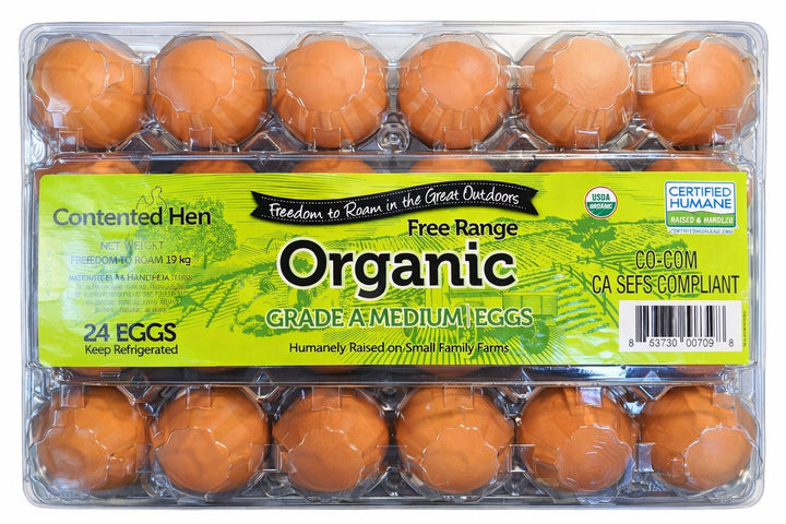 Contented Hen Free Range Organic Eggs (24 Ct) - Papaya Express