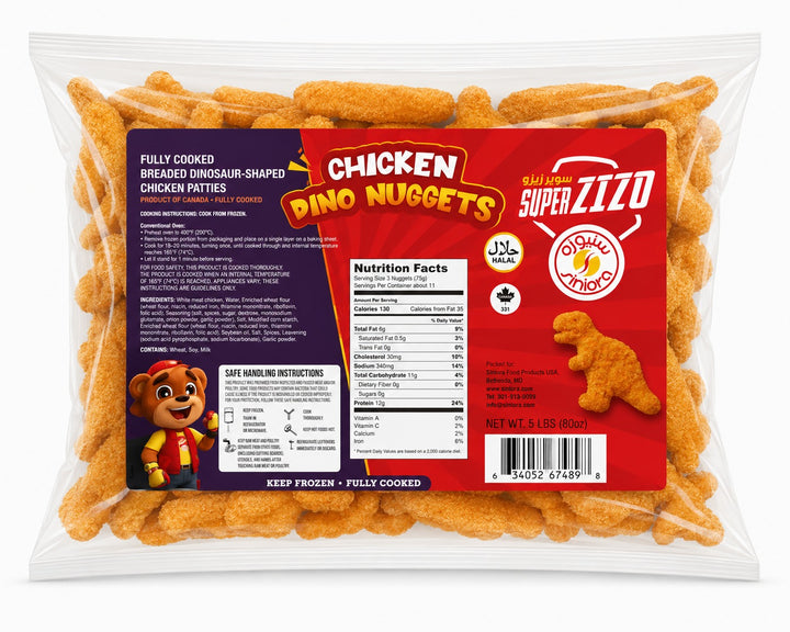 Siniora Chicken Nuggets Dino Cut (5 lb.) - Papaya Express