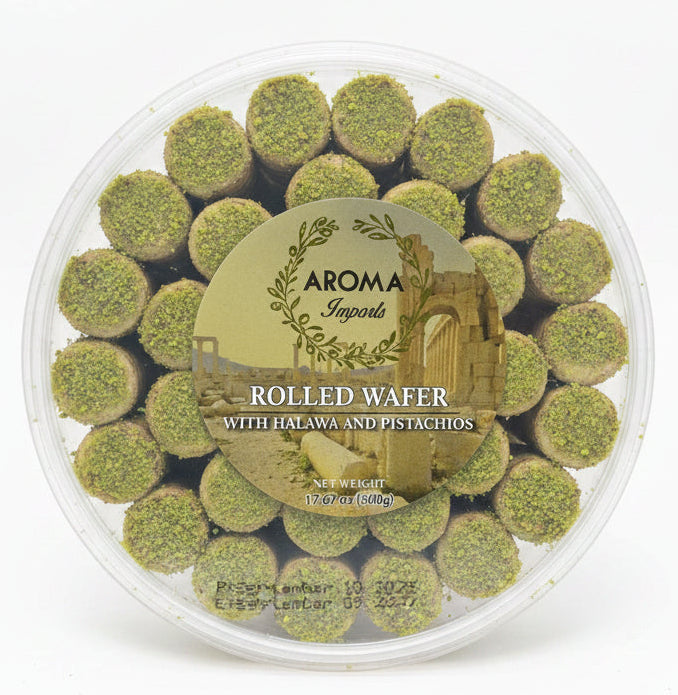Aroma Rolled Wafer Halawa Pistachio (500g)