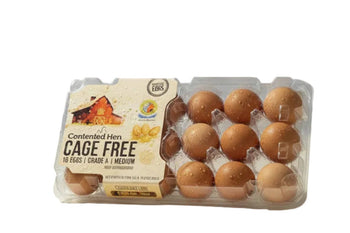 Contented-Hen Cage Free Brown Medium Eggs (18 ct) - Papaya Express
