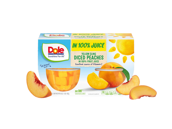 Dole Fruit Bowls, Diced Peaches ( 4 Ct ) - Papaya Express