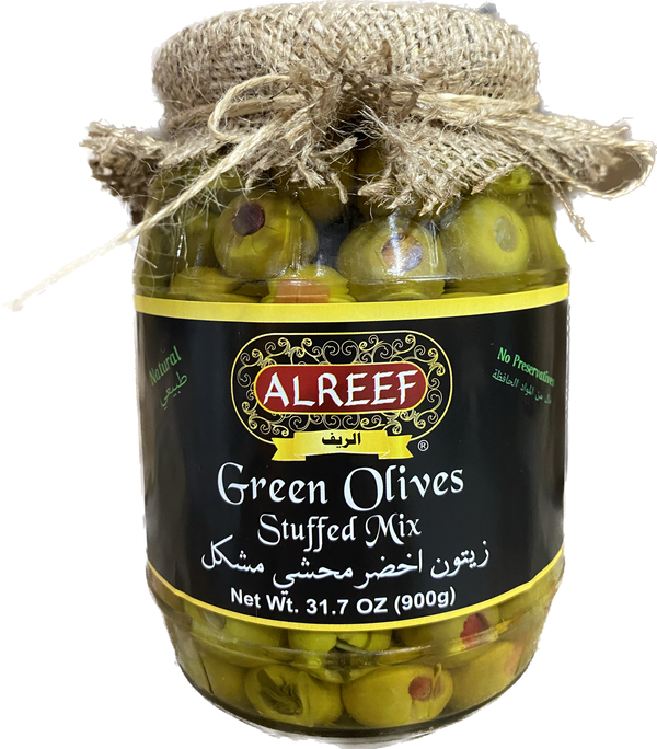 ALREEF STUFFED MIXED GREEN OLIVES (900G) - Papaya Express
