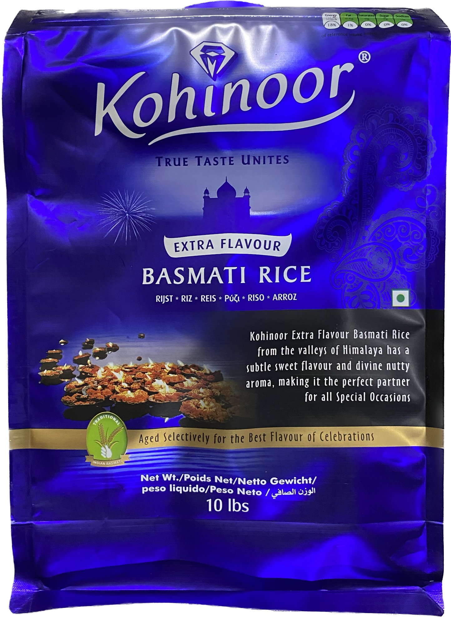 KOHINOOR BASMATI RICE PLATINUM EXTRA FLAVOUR (10LB) - Papaya Express