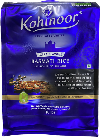 KOHINOOR BASMATI RICE PLATINUM EXTRA FLAVOUR (10LB) - Papaya Express