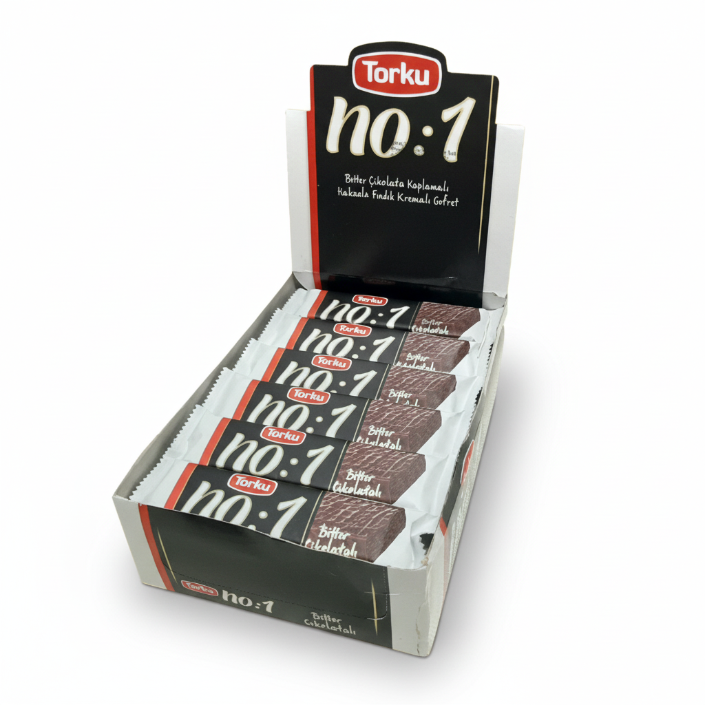 Torku No:1 Bitter Chocolate Wafer W/ Cocoa Hazelnut Cream (24CT) - Papaya Express