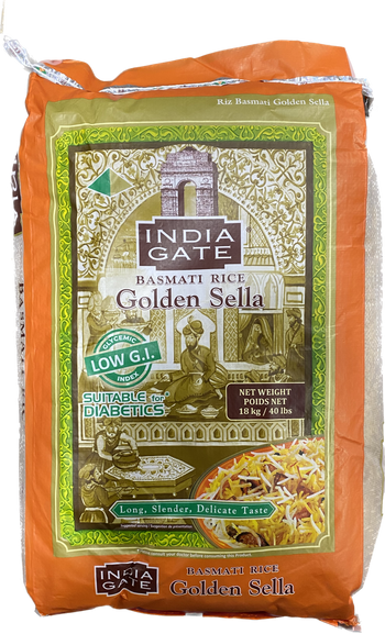 INDIA GATE BASMATI RICE -SELLA GOLDEN (40lb) - Papaya Express