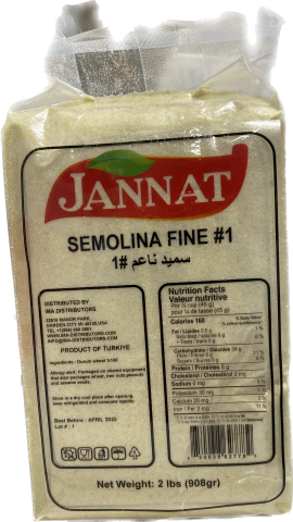 Jannat Semolina Fine #1 (2lb) - Papaya Express