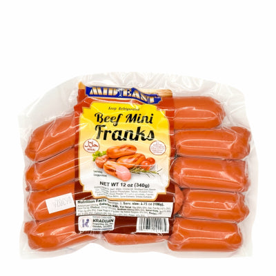 MIDEAST BEEF MINI FRANK (12OZ) - Papaya Express