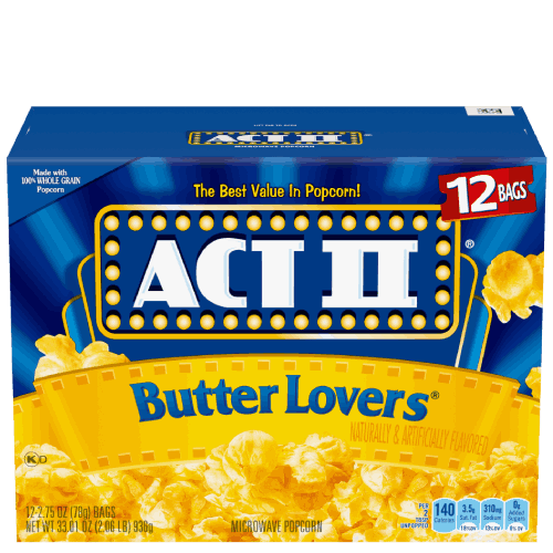 ACT II BUTTER LOVERS POPCORN (12 CT) - Papaya Express