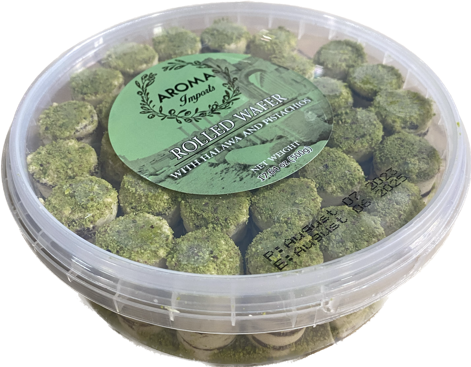 AROMA ROLLED WAFER HALAWA PISTACHIO (500G) - Papaya Express