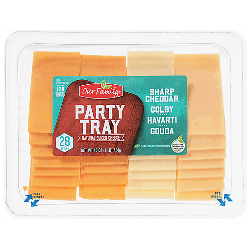 Our Family Party Tray Assorted Sliced Cheese (16 oz) - Papaya Express