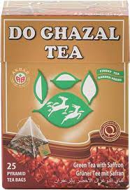 DO GHAZAL PYRAMID GREEN TEA BAG W/SAFFRON(25 CT) - Papaya Express