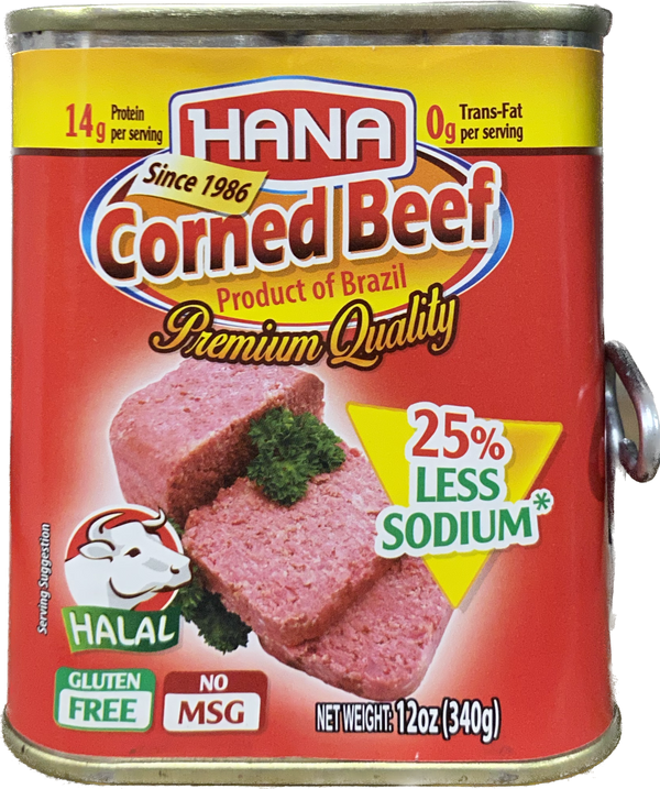 HANA PREMIUM CORNED BEEF LOW SODIUM (340G) - Papaya Express