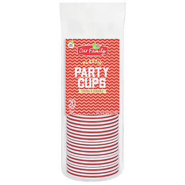Our Family Plastic Party Cups (20 Cups) - Papaya Express