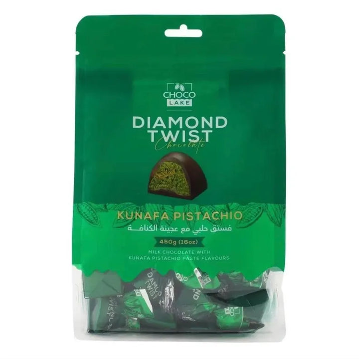 ChocoLake Diamond Twist Kunafa Pistachio Chocolate (450G) - Papaya Express