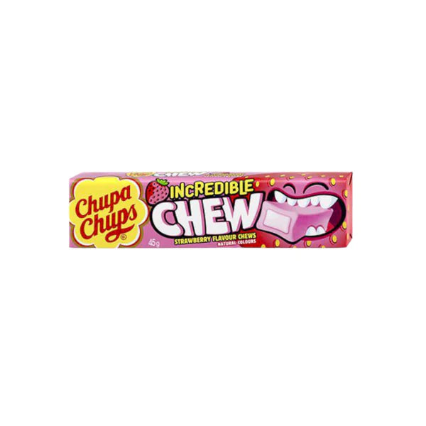 CHUPA CHUPS INCREDIBLE CHEW ERDBEERE(45G) - Papaya Express