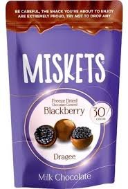 Miskets Blackberry Dragee Coated With Milk Chocolate (80g) - Papaya Express