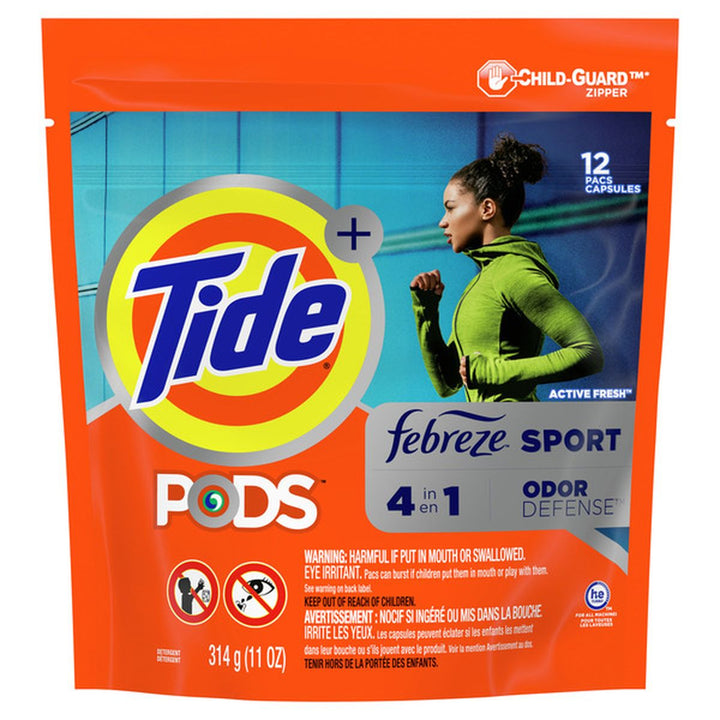 Tide Pods with Febreze Active Fresh Pods Laundry Detergent Pods (12 CT / 11 oz)