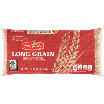 Our Family Enriched Long Grain Brown Rice (16 oz) - Papaya Express