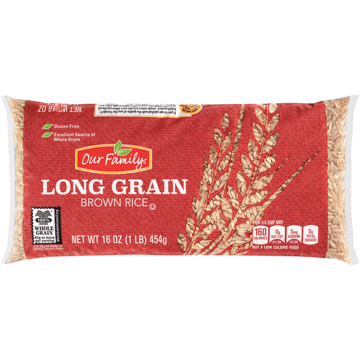 Our Family Enriched Long Grain Brown Rice (16 oz) - Papaya Express