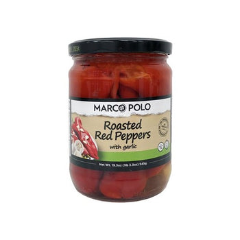 Marco Polo Roasted Peppers w/Garlic(19.3OZ) - Papaya Express