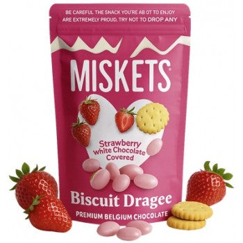 Misket White Chocolate Coated Strawberry (80 G) - Papaya Express