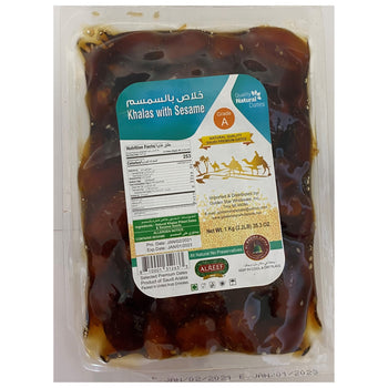 AL REEF KHALAS VACCUM DATES WITH SESAME (1KG) - Papaya Express