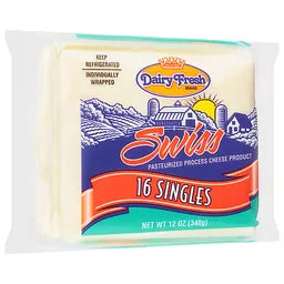 Dairy Fresh Swiss Cheese 16 Singles (340g) - Papaya Express