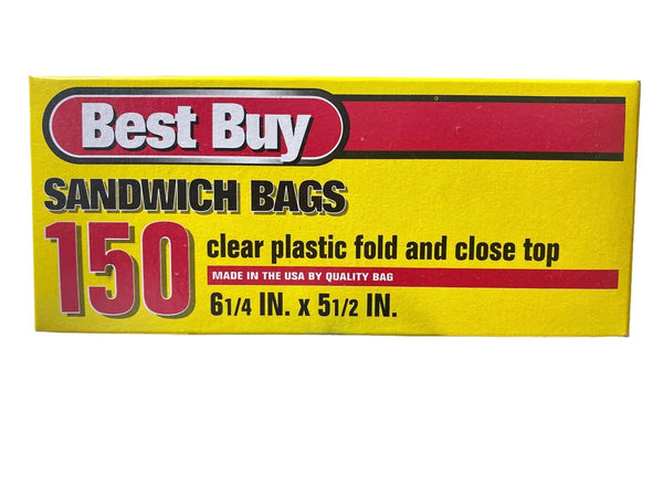 Best Buy Sandwich Bags 150 Clear Plastic Fold - Papaya Express