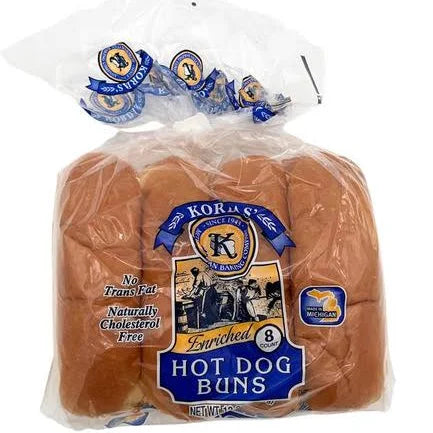 KORDAS HOT DOG BUNS 8CT(12oz) - Papaya Express