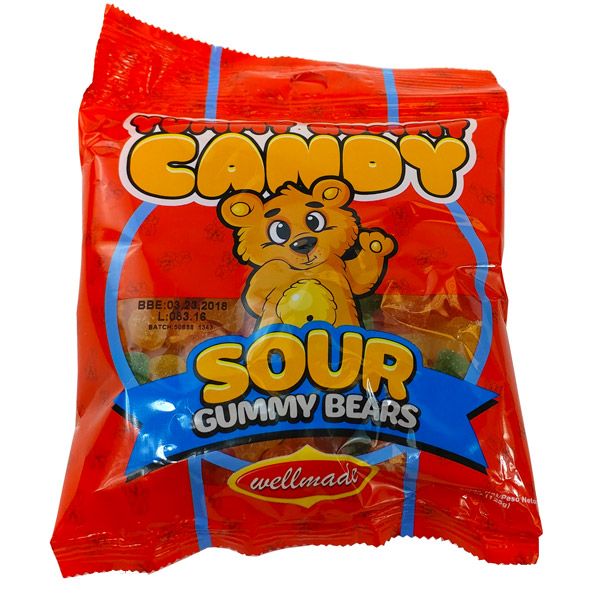 Wellmade Sour Gummy Bears (125g)