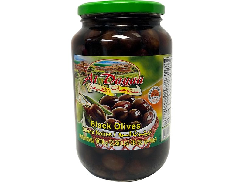 Al Dayaa Black Olives Large, 1000g - Papaya Express