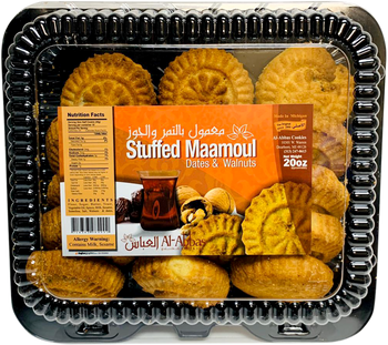 Al-Abbas Cookies Stuffed Maamoul Dates & Walnuts 20oz - Papaya Express