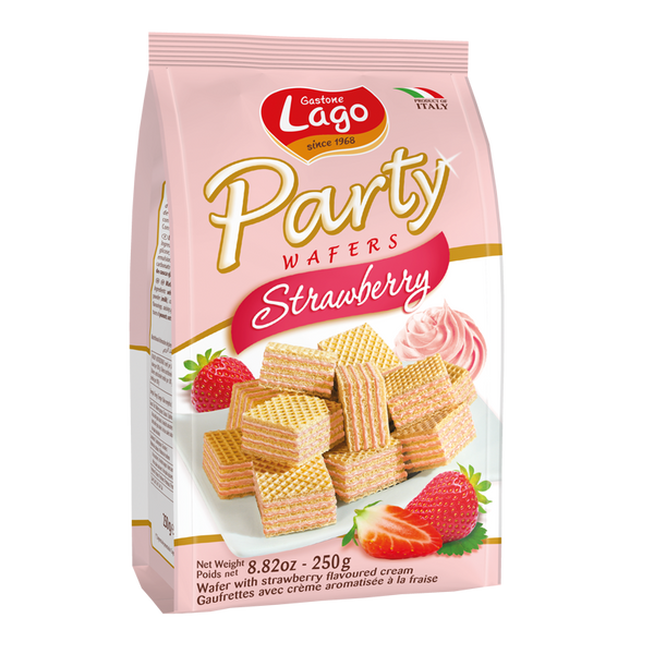 Lago Party Wafers Strawberry, 250g - Papaya Express